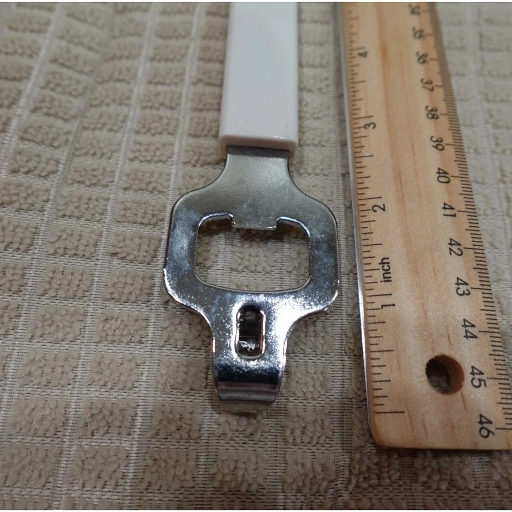 Kamenstein Bottle and Can Opener White Handle Stainless Steel Church‎ Key 6.25in